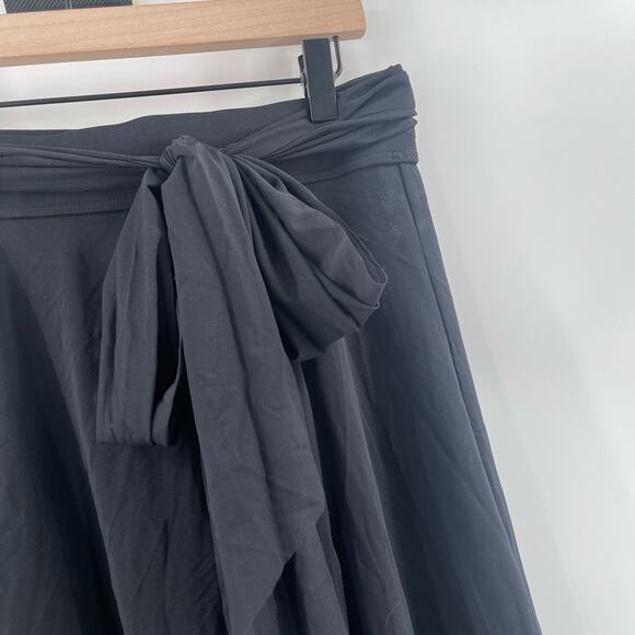 CARMEN MARC VALVO Swim Skirt Large Beach Cover-Up Sheer Slits Pull On Tie Waist - Picture 11 of 16